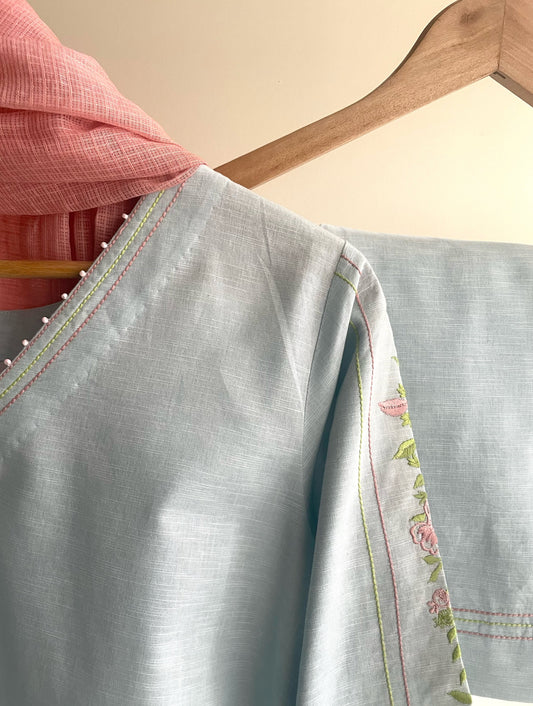 Powder blue Kurta set